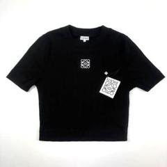 11280【美品・Lサイズ】ロエベ☆刺繍アナグラムロゴ クロップド丈tシャツ　黒 11280【美品・Lサイズ】ロエベ☆刺繍アナグラムロゴ クロップド