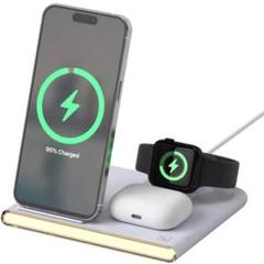 ワイヤレス充電器 4in1 静音タッチ 調整LED付き 同時充電