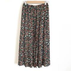 美品　イエナ　 プリーツスカート　ロング　花柄　グリーン