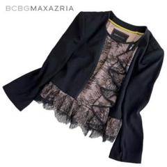 お値下げ♥BCBGMAXAZRIA ノーカラーケープジャケットブラックМ