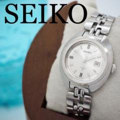 461 SEIKO 手巻き　時計 レディース　ヴィンテージ　デイト　シルバー