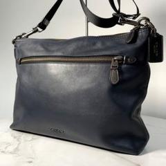 未使用級✨コーチ グラハム ショルダーバッグ シグネチャー レザー チャーム 黒 COACH コーチ クラッチ 黒 レザー レディース メンズ