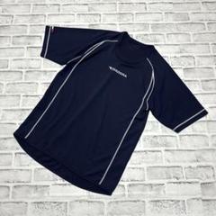 【ディアドラ】スポーツTシャツ ロゴ刺繍 ドライ素材 メンズ ネイビー系 M