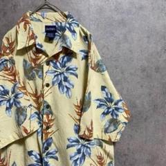 00s 半袖　柄シャツ　アロハ　綿　メンズM 古着　個性派　奇抜