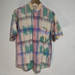 80s 90s llbean LLビーン コットンマドラスチェック絣シャツ M