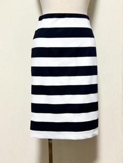 【美品】Vis ボーダー　タイトスカート　ウエストゴム