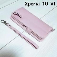 Xperia 10 VI用 手帳型ケース ハンドストラップ付き マグネット式