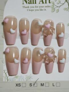 ハートモチーフ ネイルチップセット Sサイズ