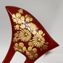 桐箱071001 輪島塗　金蒔絵　菊梅文様　バチ　かんざし