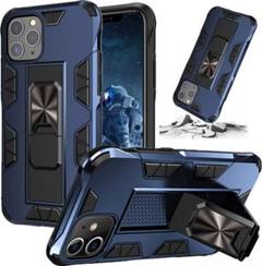 iPhone Pro Max ケース 耐衝撃 スタンド機能付き ダークブルー