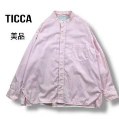 美品】ティッカ ノーカラースクエアビックシャツ コットン