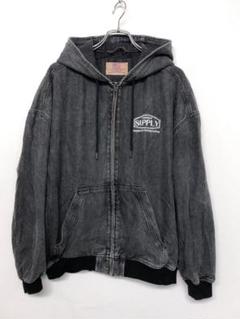 WEGO ウォッシュ加工 SUPPLY 刺繍ジップアップ パーカージャケット