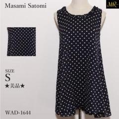 ★美品★ サトミ マサミ トップス チュニック ノースリーブ ドット柄 フリル襟