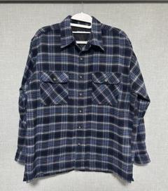 (希少)90s OLD UNIQLO キルティング チェック ネルシャツ 紺タグ