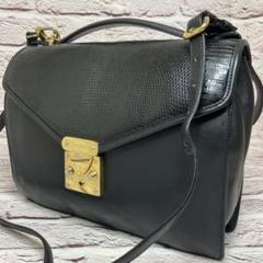 美品✨ COLOMBO リザード 2way ゴールド金具 ショルダーバッグ 黒