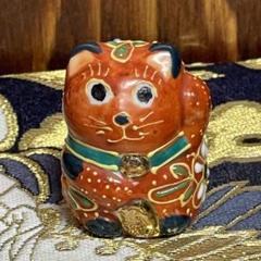 招き猫 ベイフロー九谷焼４号 ２点セット オブジェ 美品 4号 招き猫 お花畑