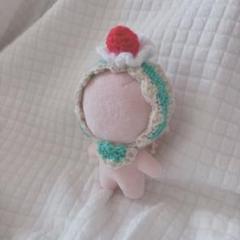 ぬい服　10㎝　編み物　ヘッドドレス　スタイ