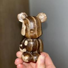 アンバーフラワーカルサイト 大きめクマちゃん 天然石 置物