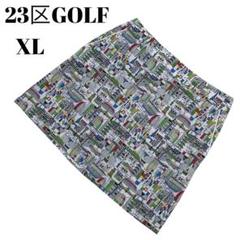 良品✨23区GOLF（XL） ストレッチ MAP柄 クールメッシュスカート　現行