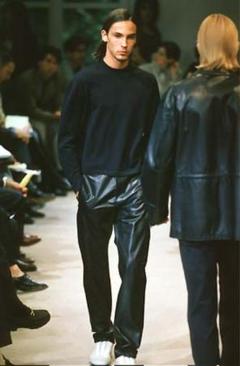 98ss 本人期 JIL SANDER ダークグレー Vネックニット 短丈