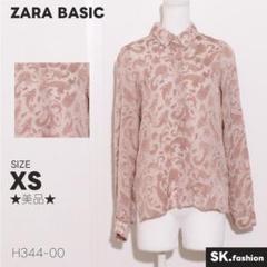 ★美品★ZARA BASIC トップス　シャツ　長袖　ペイズリー　シアー　華やか