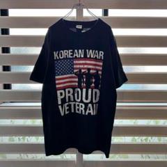 Korean War Proud Veteran プリントブラック Tシャツ L