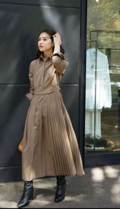 Pleats collar Chiffon Dress – L'AUBE BLANC