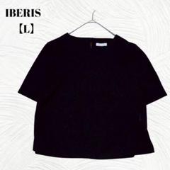 美品✨️IBERIS　イベリス【L】半袖ブラウス　クルーネック後ろボタン付き