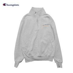 古着 チャンピオン 企業系 刺繍ロゴ ハーフジップ スウェット トレーナー