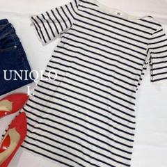 UNIQLO ボーダーチュニック　ボーダー半袖シャツ　マリン Lサイズ