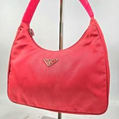 美品 PRADA ハンドバッグ アクセサリーポーチ ハーフムーン型