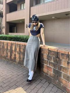 グレーナイロンロングスカートのサムネイル