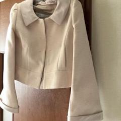 極美品‼️【トゥービーシック】コットンツイード ノーカラースカートスーツベージュ B:MING by BEAMS 【プレミアムスーツ3点SET】ツイードノーカラー