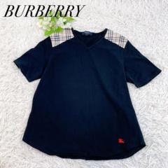 未使用 バーバリー Tシャツ ノバチェック 切替 ストレッチ 半袖 F BURBERRY バーバリー ノバチェック 半袖 カットソー Tシャツ Y2K