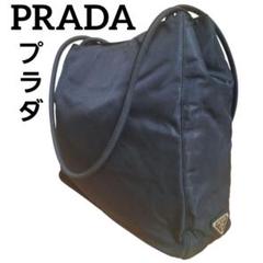 美品✨️PRADAプラダ トートバック 肩掛け ナイロン ブラック 三角ロゴ