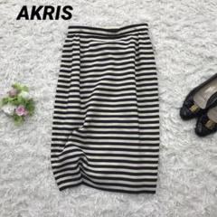 AKRIS スイス製 水玉柄 リネンスカート F38