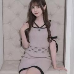 pium ロゴバイカラー半袖ニットワンピ - メルカリ