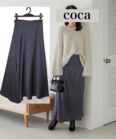 【新品 coca コカ 】サテンスカート M ロングスカート ナロースカートのサムネイル