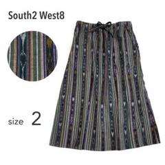 未使用　SOUTH2 WEST8　インド製　コットン　ロングスカート　総柄