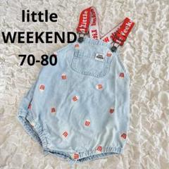 Little Weekend 刺繍サロペット ポップコーン 70-80