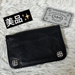 美品✨ A&G エーアンドジー925 AWA-01A 折財布ブラックレザー