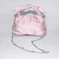 épine ribbon Pearl & Bijou chain bag ピンク