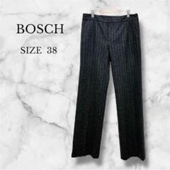 ボッシュ スラックス ストライプ カシミヤ混 オフィスカジュアル ブラック M