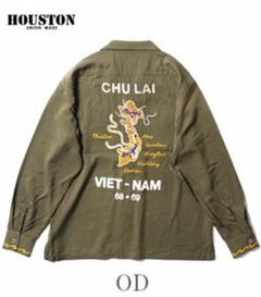 HOUSTON 刺繍入りオリーブドラブベトシャツのサムネイル