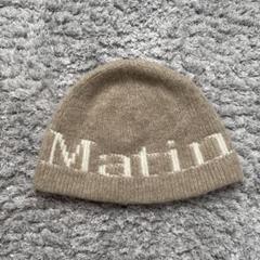 Matin kim ニット帽 ビーニー ベージュ MATIN KIM] LOGO JACQUARD SHORT BEANIE ユニセックス (Matin