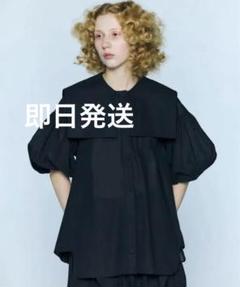 【新品】　ENFOLD エンフォルド　スクエアフレンチシャツ　ブラウス　ブラック ENFOLD(エンフォルド) SQUARE FRENCH SHIRT - COLDBECK ONLINE