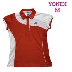 ⭐️YONEX 半袖ポロシャツ　バドミントン　テニスウェア　白オレンジ　M＊QG