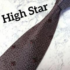 ✺High Star✺ネクタイ　小紋柄　スクエア　メタリックライラック色