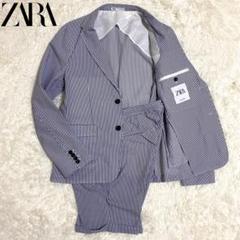 ZARA セットアップ　ジャケット　ストライプ　シアサッカー　ハーフパンツ　L