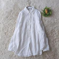 ZARA　ザラ　長袖シャツ 　リネン100　シンプル　ノームコア　S
